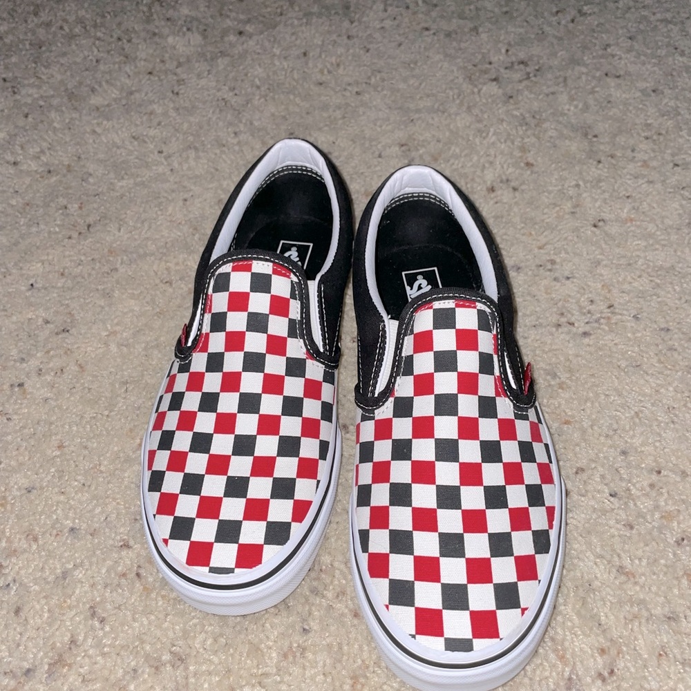 checkered slip on vans
